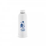 ODIN METTALIC. Garrafa em a&ccedil;o inox 90% reciclado de parede dupla t&eacute;rmica, isolada a v&aacute;cuo (550 mL) - Branco