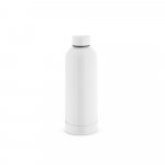 ODIN METTALIC. Garrafa em a&ccedil;o inox 90% reciclado de parede dupla t&eacute;rmica, isolada a v&aacute;cuo (550 mL) - Branco