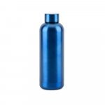 ODIN METTALIC. Garrafa em a&ccedil;o inox 90% reciclado de parede dupla t&eacute;rmica, isolada a v&aacute;cuo (550 mL) - Azul royal