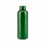 ODIN METTALIC. Garrafa em a&ccedil;o inox 90% reciclado de parede dupla t&eacute;rmica, isolada a v&aacute;cuo (550 mL) - Verde escuro