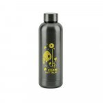 ODIN METTALIC. Garrafa em a&ccedil;o inox 90% reciclado de parede dupla t&eacute;rmica, isolada a v&aacute;cuo (550 mL) - Chumbo