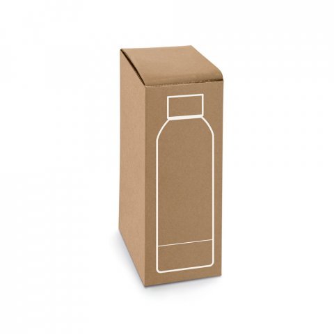 ODIN METTALIC. Garrafa em a&ccedil;o inox 90% reciclado de parede dupla t&eacute;rmica, isolada a v&aacute;cuo (550 mL)