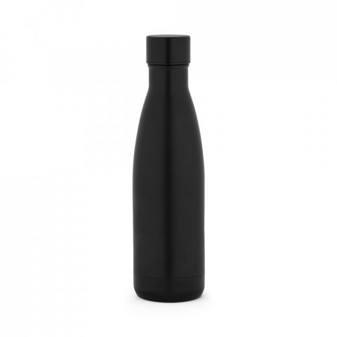 RE-BUFFON M. Garrafa t&eacute;rmica em a&ccedil;o inox 90% reciclado com parede dupla, isolada a v&aacute;cuo com acabamento em mate (520 mL) - Preto