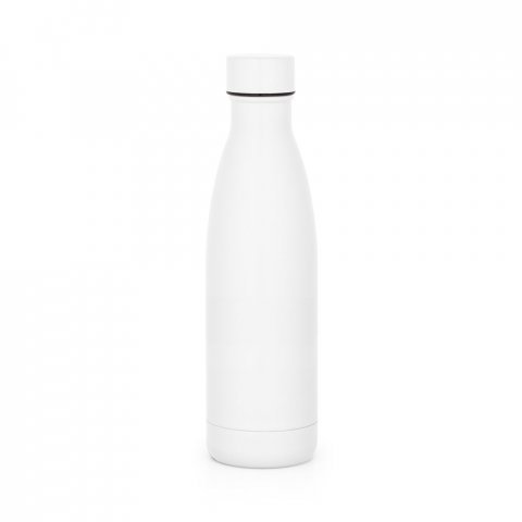 RE-BUFFON M. Garrafa t&eacute;rmica em a&ccedil;o inox 90% reciclado com parede dupla, isolada a v&aacute;cuo com acabamento em mate (520 mL) - Branco