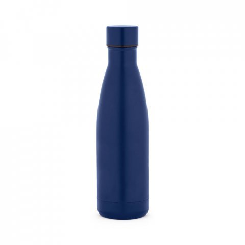 RE-BUFFON M. Garrafa t&eacute;rmica em a&ccedil;o inox 90% reciclado com parede dupla, isolada a v&aacute;cuo com acabamento em mate (520 mL) - Azul marinho