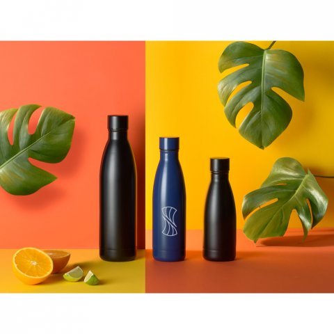 RE-BUFFON M. Garrafa t&eacute;rmica em a&ccedil;o inox 90% reciclado com parede dupla, isolada a v&aacute;cuo com acabamento em mate (520 mL)