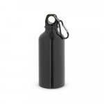 LANDSCAPE SHINNY. Garrafa esportiva em alum&iacute;nio com acabamento brilhante (400 mL) - Preto