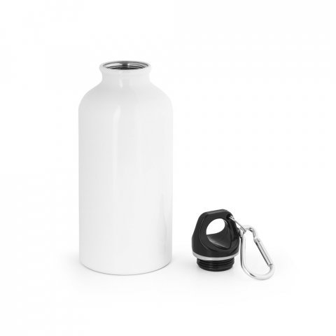 LANDSCAPE SHINNY. Garrafa esportiva em alum&iacute;nio com acabamento brilhante (400 mL) - Branco