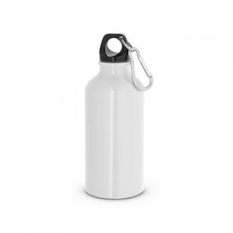 LANDSCAPE SHINNY. Garrafa esportiva em alum&iacute;nio com acabamento brilhante (400 mL) - Branco
