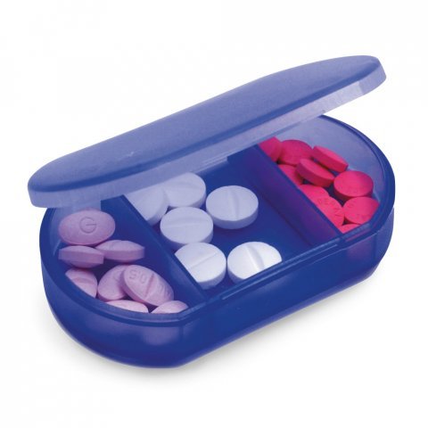STILLER. Porta comprimidos com 3 divis&oacute;rias - Azul