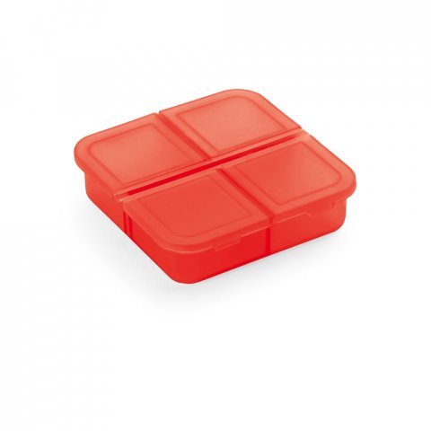 ROBERTS. Porta comprimidos com 4 divis&oacute;rias - Vermelho