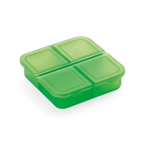 ROBERTS. Porta comprimidos com 4 divis&oacute;rias - Verde claro