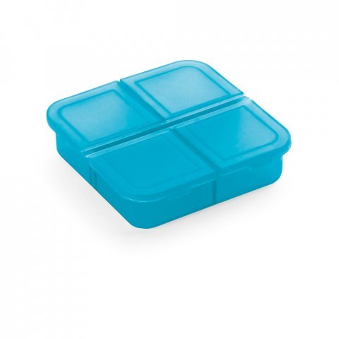 ROBERTS. Porta comprimidos com 4 divis&oacute;rias - Azul claro