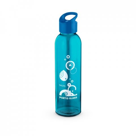 PORTIS GLASS. Garrafa em vidro com tampa em PP (500 mL) - Azul royal
