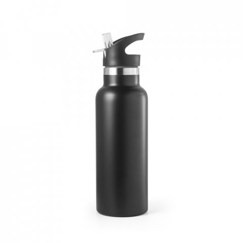 NORTON. Garrafa em a&ccedil;o inox de parede dupla t&eacute;rmica, isolada a v&aacute;cuo (570 mL) - Preto