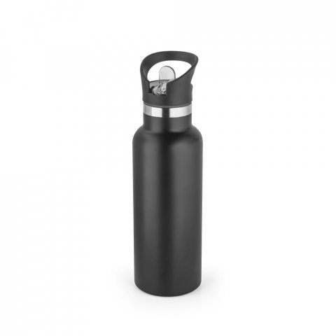 NORTON. Garrafa em a&ccedil;o inox de parede dupla t&eacute;rmica, isolada a v&aacute;cuo (570 mL) - Preto