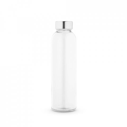SOLER. Squeeze em vidro com tampa em a&ccedil;o inox (500 mL) - Transparente