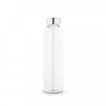 SOLER. Squeeze em vidro com tampa em a&ccedil;o inox (500 mL) - Transparente