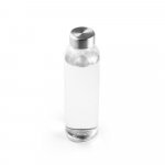 SOLER. Squeeze em vidro com tampa em a&ccedil;o inox (500 mL) - Transparente