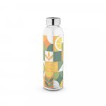 SOLER. Squeeze em vidro com tampa em a&ccedil;o inox (500 mL) - Transparente