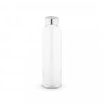 SOLER. Squeeze em vidro com tampa em a&ccedil;o inox (500 mL) - Transparente