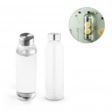 SOLER. Squeeze em vidro com tampa em a&ccedil;o inox (500 mL)
