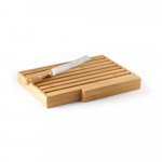 PASSARD. T&aacute;bua para p&atilde;o em bambu com faca em a&ccedil;o inox - Natural
