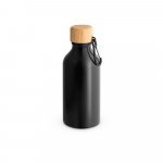 ROUSEY. Squeeze em alum&iacute;nio 100% reciclado com cor s&oacute;lida brilhante (400 mL) - Preto