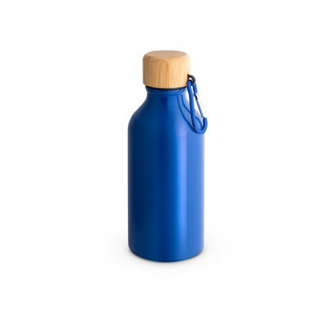 ROUSEY. Squeeze em alum&iacute;nio 100% reciclado com cor s&oacute;lida brilhante (400 mL) - Azul
