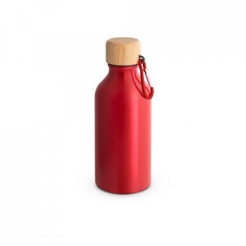 ROUSEY. Squeeze em alum&iacute;nio 100% reciclado com cor s&oacute;lida brilhante (400 mL) - Vermelho