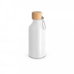 ROUSEY. Squeeze em alum&iacute;nio 100% reciclado com cor s&oacute;lida brilhante (400 mL) - Branco