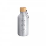 ROUSEY. Squeeze em alum&iacute;nio 100% reciclado com cor s&oacute;lida brilhante (400 mL) - Cromado satinado