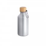 ROUSEY. Squeeze em alum&iacute;nio 100% reciclado com cor s&oacute;lida brilhante (400 mL) - Cromado satinado