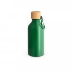 ROUSEY. Squeeze em alum&iacute;nio 100% reciclado com cor s&oacute;lida brilhante (400 mL) - Verde escuro