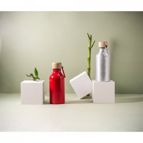 ROUSEY. Squeeze em alum&iacute;nio 100% reciclado com cor s&oacute;lida brilhante (400 mL)