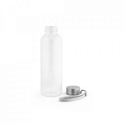 ENDERS. Squeeze em PET 100% reciclado com pega em corda (580 mL) - Transparente