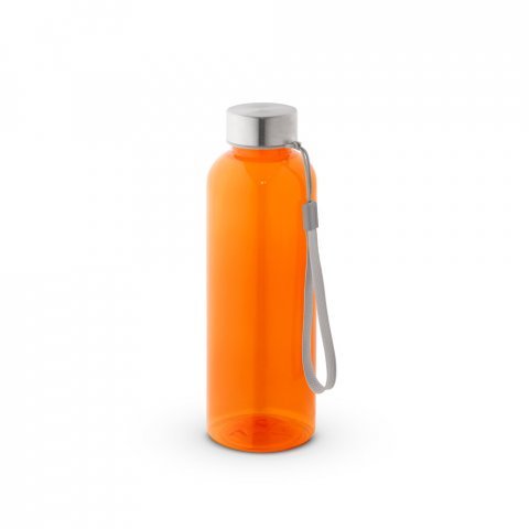 ENDERS. Squeeze em PET 100% reciclado com pega em corda (580 mL) - Laranja
