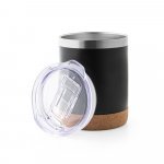 SOLBERG TUMBLER. Copo de viagem em a&ccedil;o inox t&eacute;rmico, com parede dupla isolada a v&aacute;cuo (400 mL) - Preto