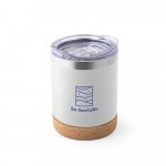 SOLBERG TUMBLER. Copo de viagem em a&ccedil;o inox t&eacute;rmico, com parede dupla isolada a v&aacute;cuo (400 mL) - Branco