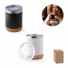 SOLBERG TUMBLER. Copo de viagem em a&ccedil;o inox t&eacute;rmico, com parede dupla isolada a v&aacute;cuo (400 mL)