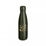 SHOW METALLIC. Garrafa em a&ccedil;o inox de parede dupla t&eacute;rmica, isolada a v&aacute;cuo com acabamento metalizado (510 mL) - Chumbo