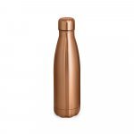 SHOW METALLIC. Garrafa em a&ccedil;o inox de parede dupla t&eacute;rmica, isolada a v&aacute;cuo com acabamento metalizado (510 mL) - Cobre