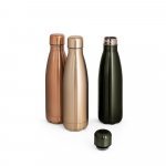 SHOW METALLIC. Garrafa em a&ccedil;o inox de parede dupla t&eacute;rmica, isolada a v&aacute;cuo com acabamento metalizado (510 mL)