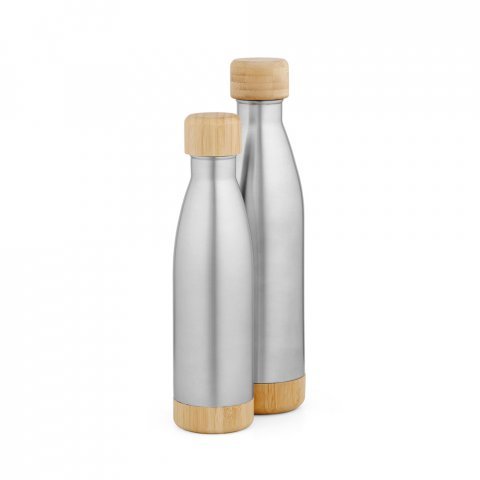 BROMELL 550. Garrafa em a&ccedil;o inox 90% reciclado de parede dupla t&eacute;rmica, isolada a v&aacute;cuo (550 mL)