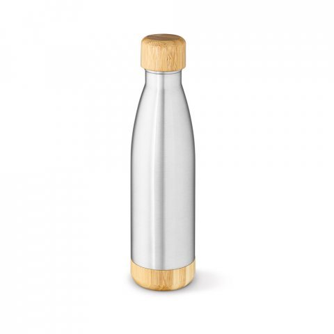 BROMELL 800. Garrafa em a&ccedil;o inox 90% reciclado de parede dupla t&eacute;rmica, isolada a v&aacute;cuo (800 mL) - Cromado satinado