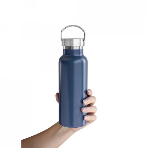 DUPLANTIS. Garrafa em a&ccedil;o inox 36% reciclado com isolamento a v&aacute;cuo (810 mL) - Azul marinho