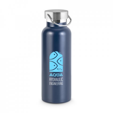 DUPLANTIS. Garrafa em a&ccedil;o inox 36% reciclado com isolamento a v&aacute;cuo (810 mL) - Azul marinho