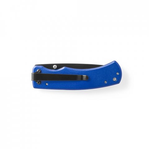 ALICK II. Canivete em a&ccedil;o inox e metal com fecho de seguran&ccedil;a - Azul marinho
