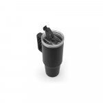 JOYNER XL. Copo de viagem de grande dimens&atilde;o em a&ccedil;o inoxid&aacute;vel 91% reciclado com parede dupla isolada (1300 mL) - Preto