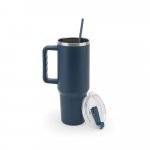 JOYNER XL. Copo de viagem de grande dimens&atilde;o em a&ccedil;o inoxid&aacute;vel 91% reciclado com parede dupla isolada (1300 mL) - Azul marinho